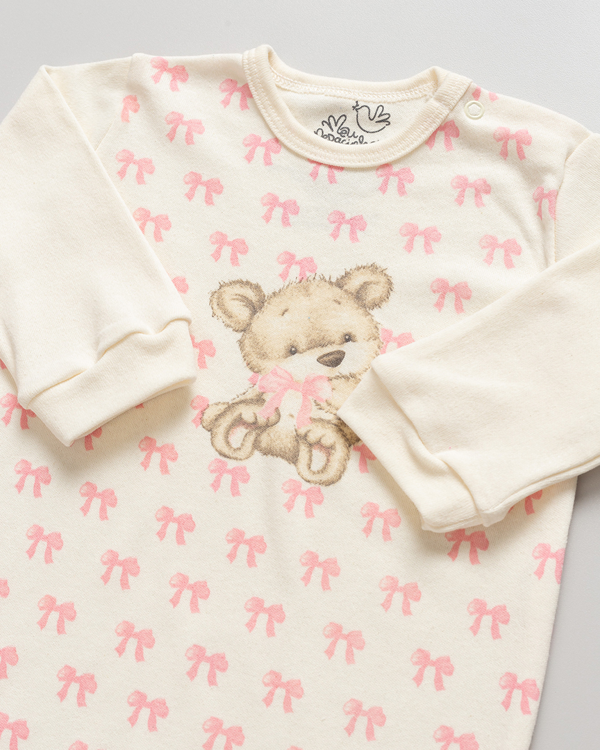 Macacão Bebê Suedine Meu Pedacinho Ursinha - Imagem 2