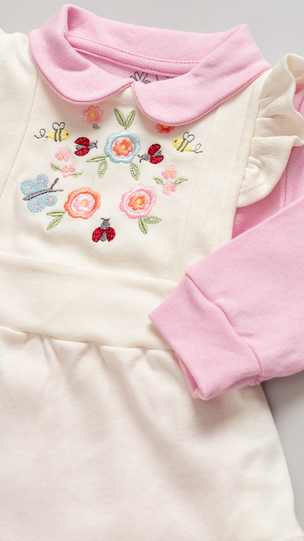 Macacão Bebê Suedine Premium Flores - Imagem 2