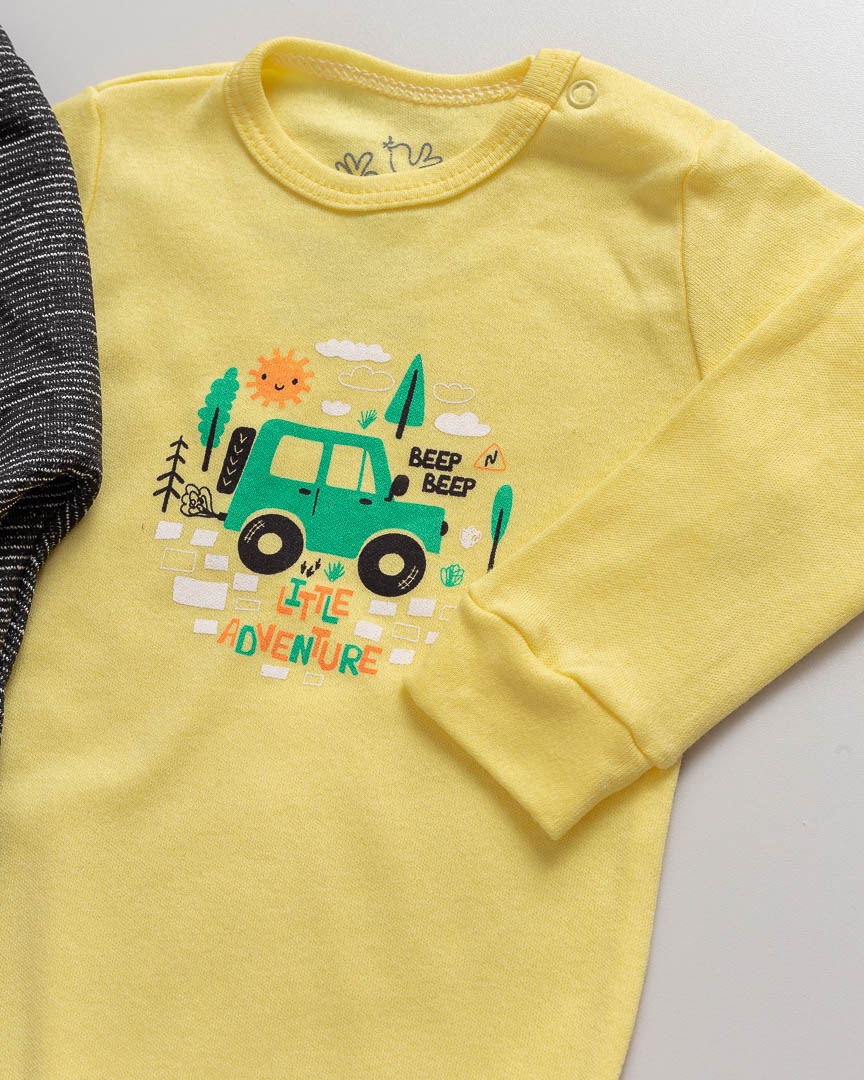 Conjunto Bebê Body e Calça Carrinho Amarelo - Image 2
