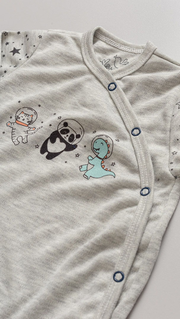 Macacão Bebê  Suedine Astronautas Mescla - Imagem 2