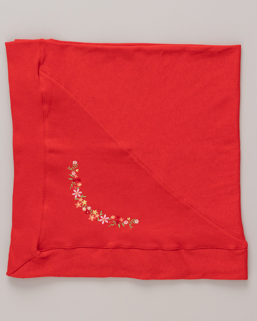 Manta Suedine Meu Pedacinho Floral Vermelho