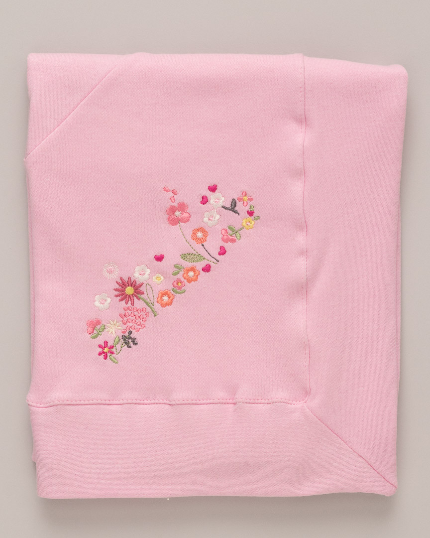 Manta Suedine Meu Pedacinho Flores Rosa