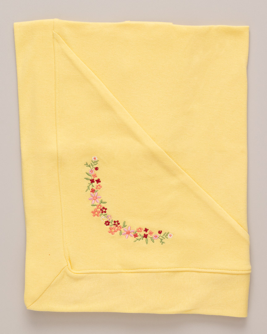 Manta Suedine Meu Pedacinho Floral Amarelo