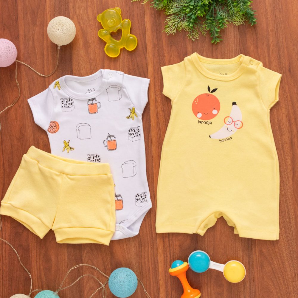 Conjunto Bebê Body e Calça Suedine Meu Pedacinho Frutas - Imagem 2