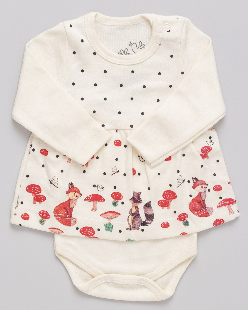 Body Bebê Vestido Bosque Encantado Off White