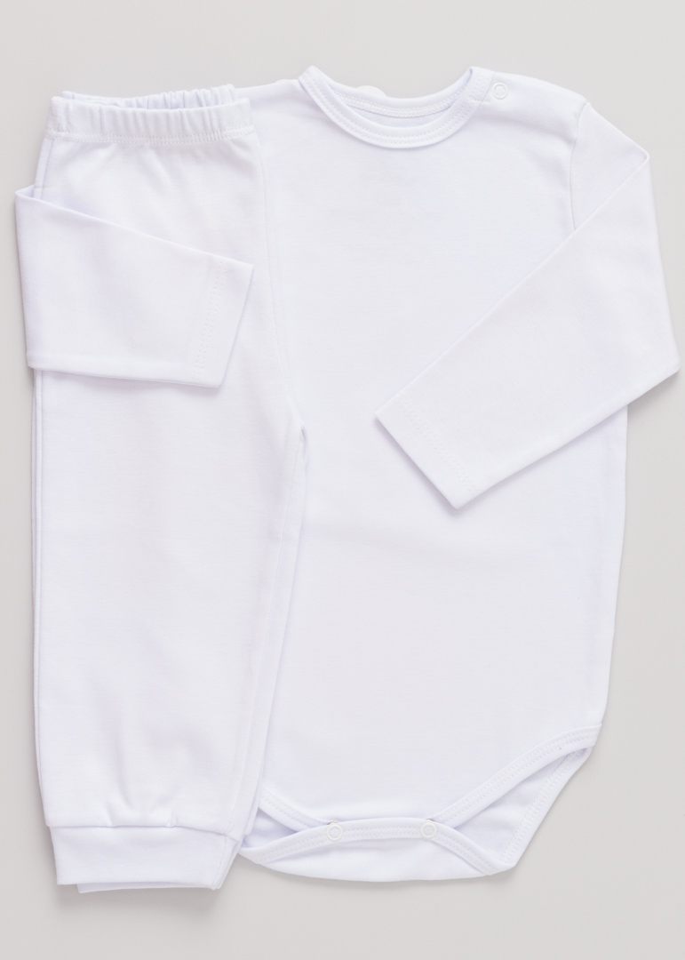 Conjunto Pagão Bebê Body e Calça Básico Branco