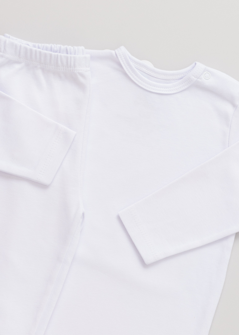 Conjunto Pagão Bebê Body e Calça Básico Branco - Image 2
