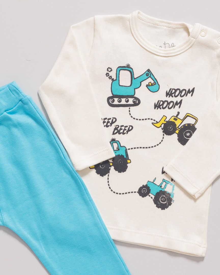 Conjunto Blusa Manga Longa e Calça Trator Off White - Imagem 2