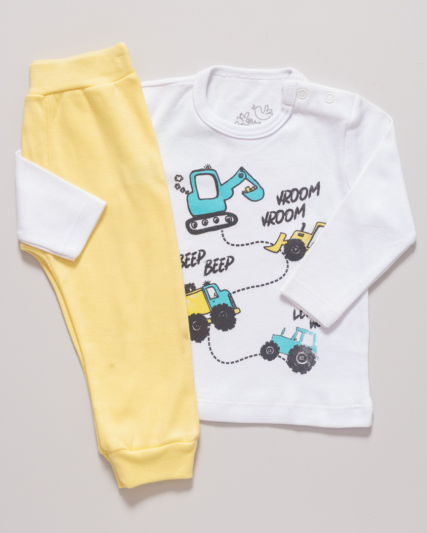 Conjunto Blusa Manga Longa e Calça Trator Branco - Imagem 4