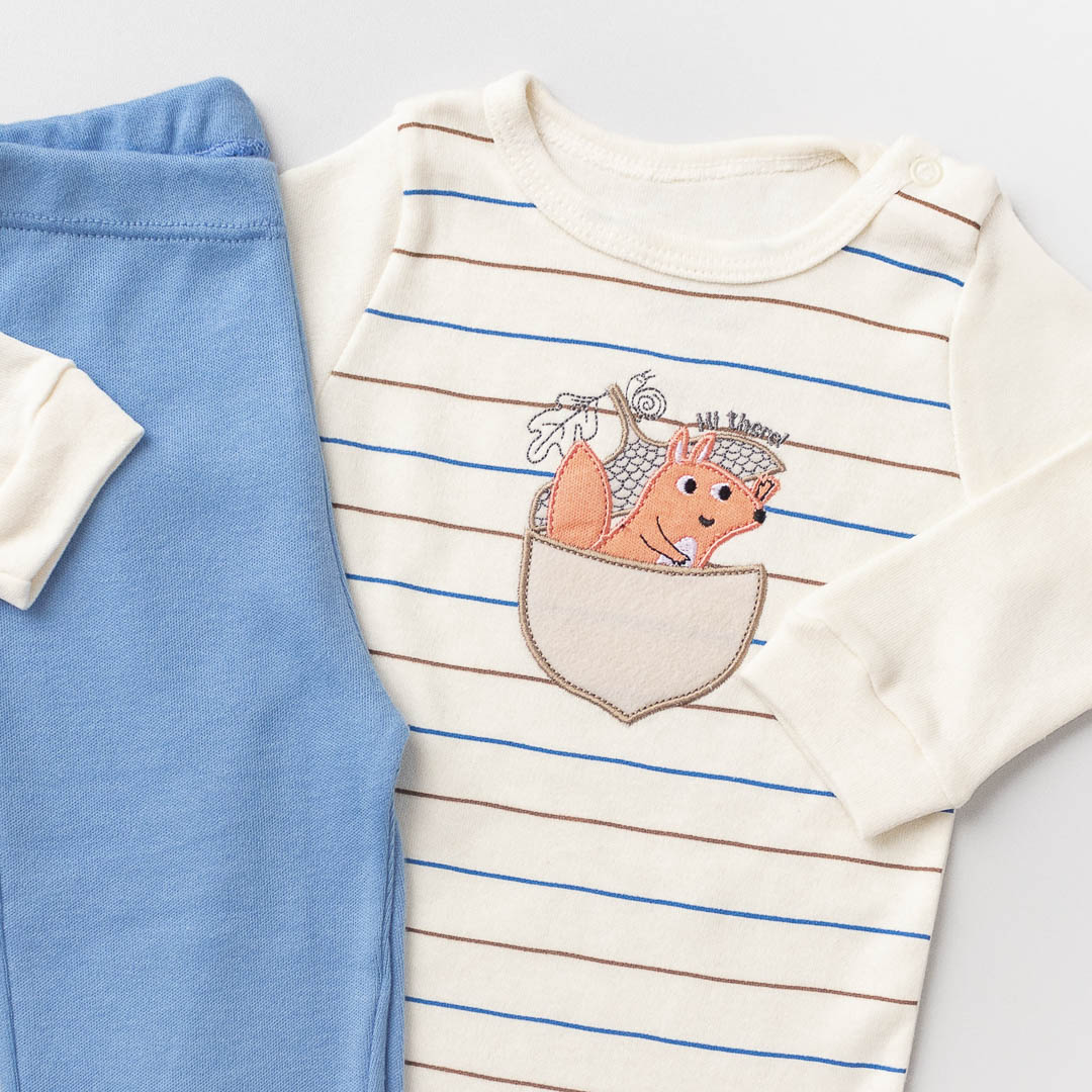 Conjunto Body Manga Longa e Calça Raposinha Off White - Imagem 2