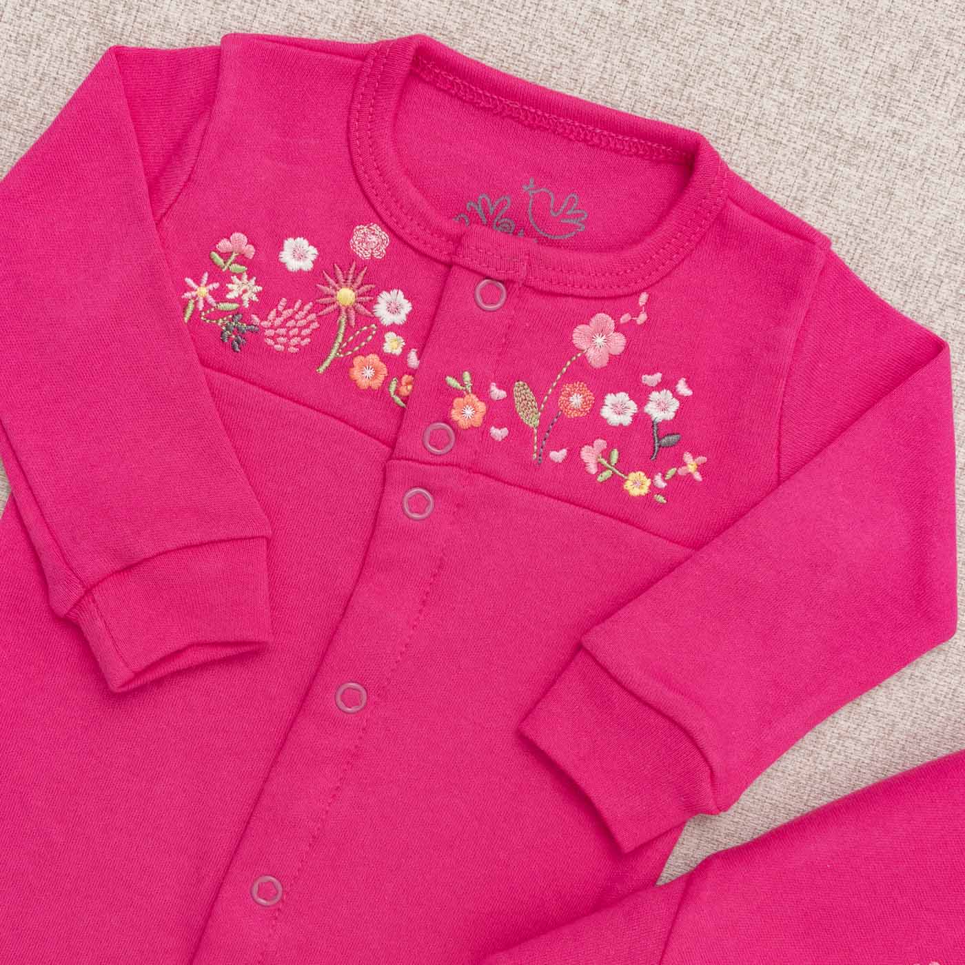 Saída Maternidade Bebê Suedine  Jardim Encantado Pink - Imagem 2