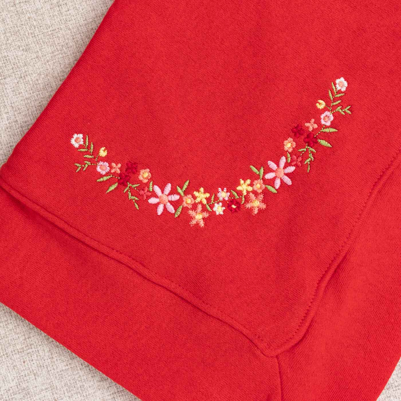 Saída Maternidade Bebê Suedine Floral Vermelho - Imagem 3