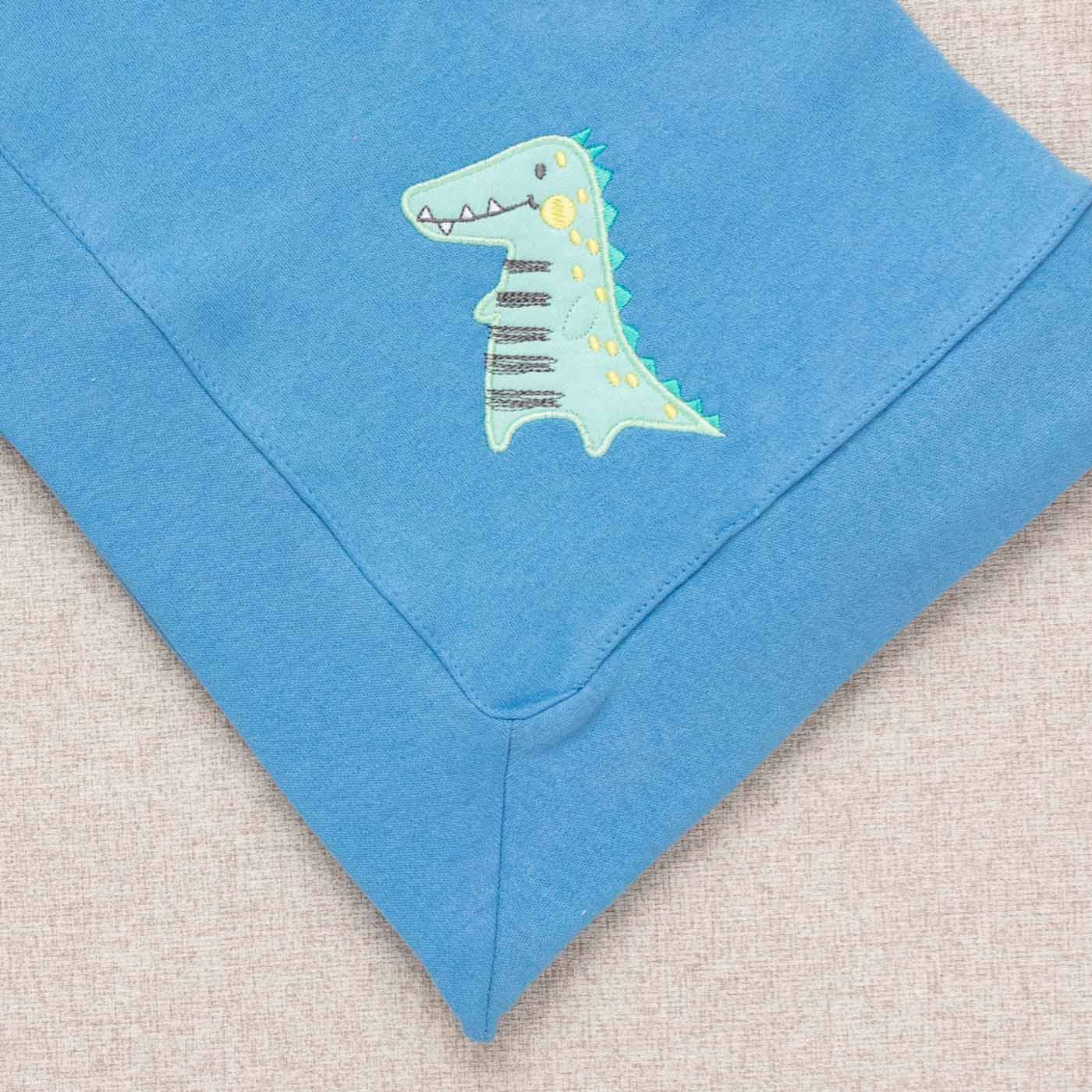 Saída Maternidade Bebê Suedine Dino Azul - Imagem 3