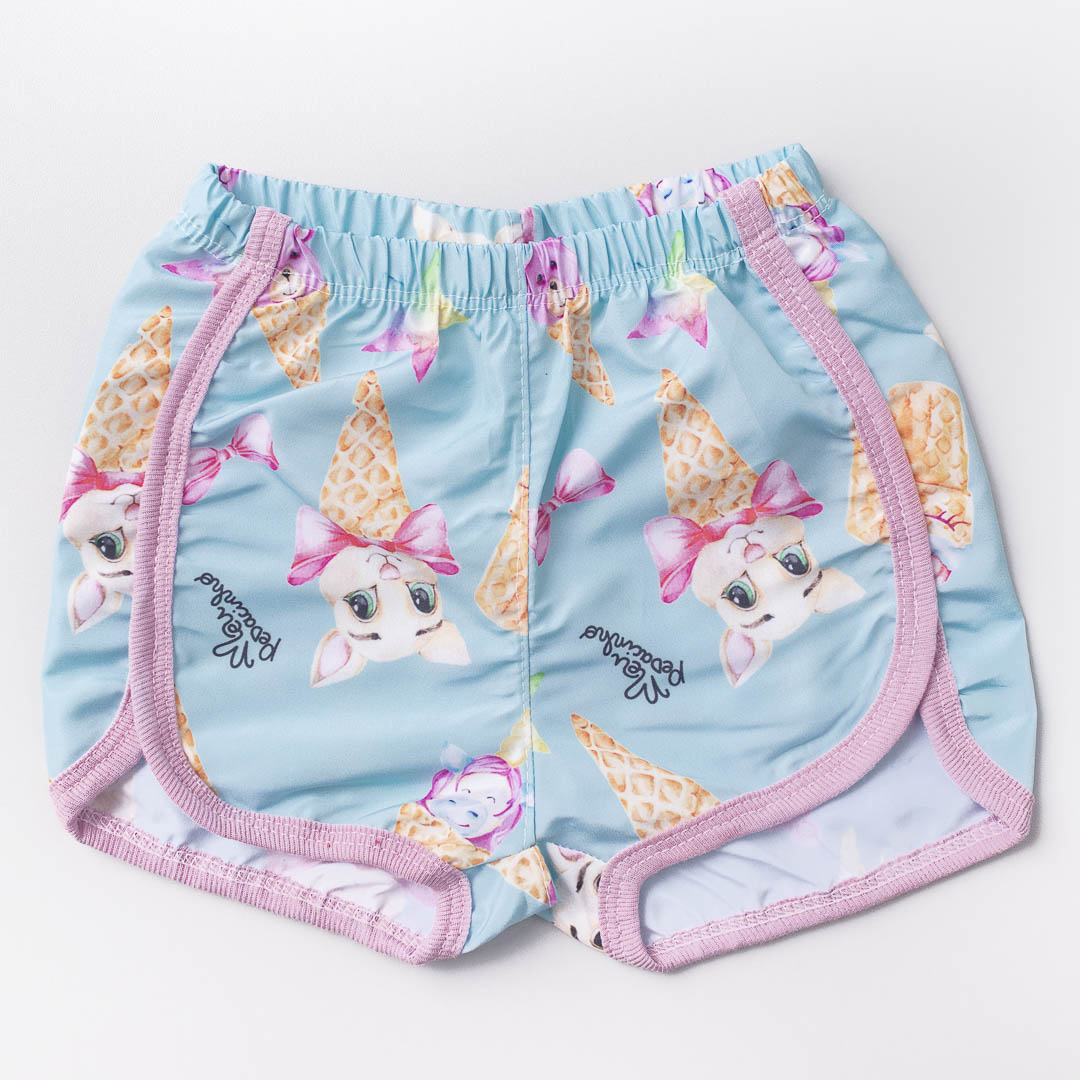Shorts Moda Praia Bebê Tactel Sorvetinho