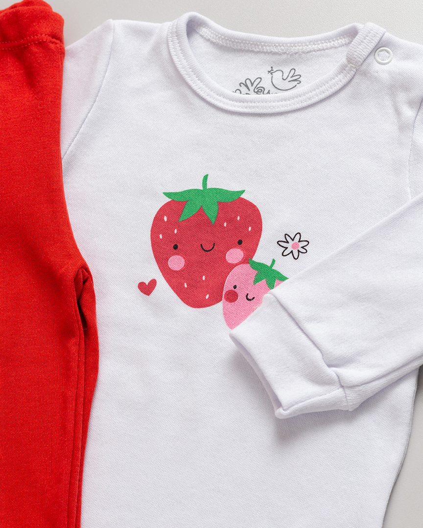 Conjunto Bebê Body e Calça Meu Pedacinho Moranguinhos - Imagem 2