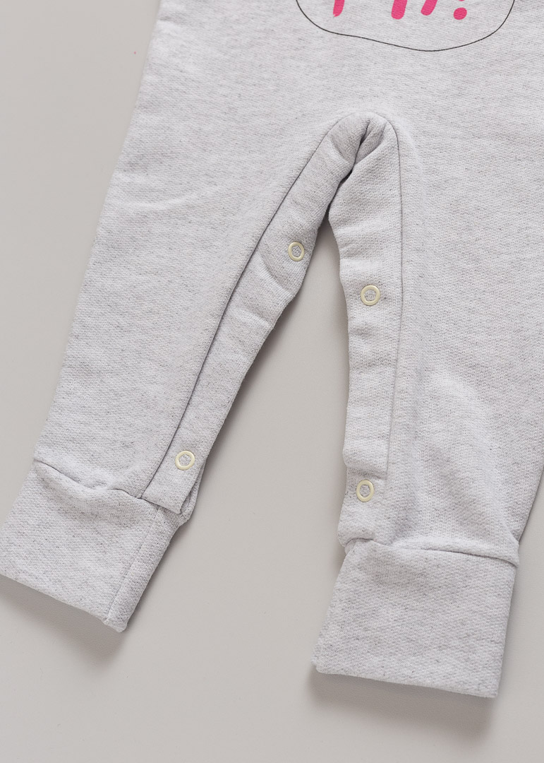 Macacão Jardineira Premium Infantil com Body Hi! Mescla - Imagem 3