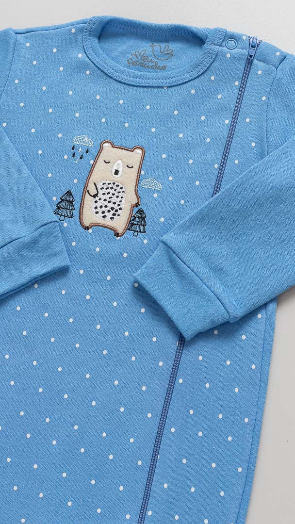 Macacão Bebê de Suedine com Zíper Ursinho Marinheiro - Imagem 2