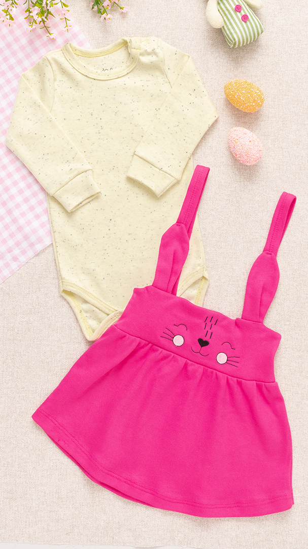 Conjunto Bebê Body e Jardineira Coelhinha - Imagem 3
