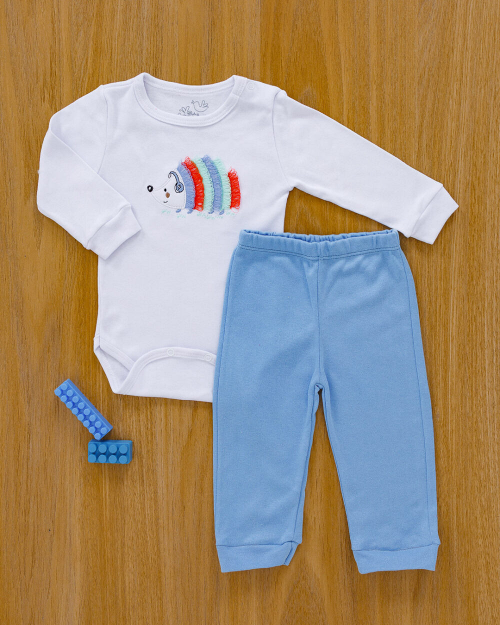 Conjunto Bebê Body e Calça Porco-Espinho Branco