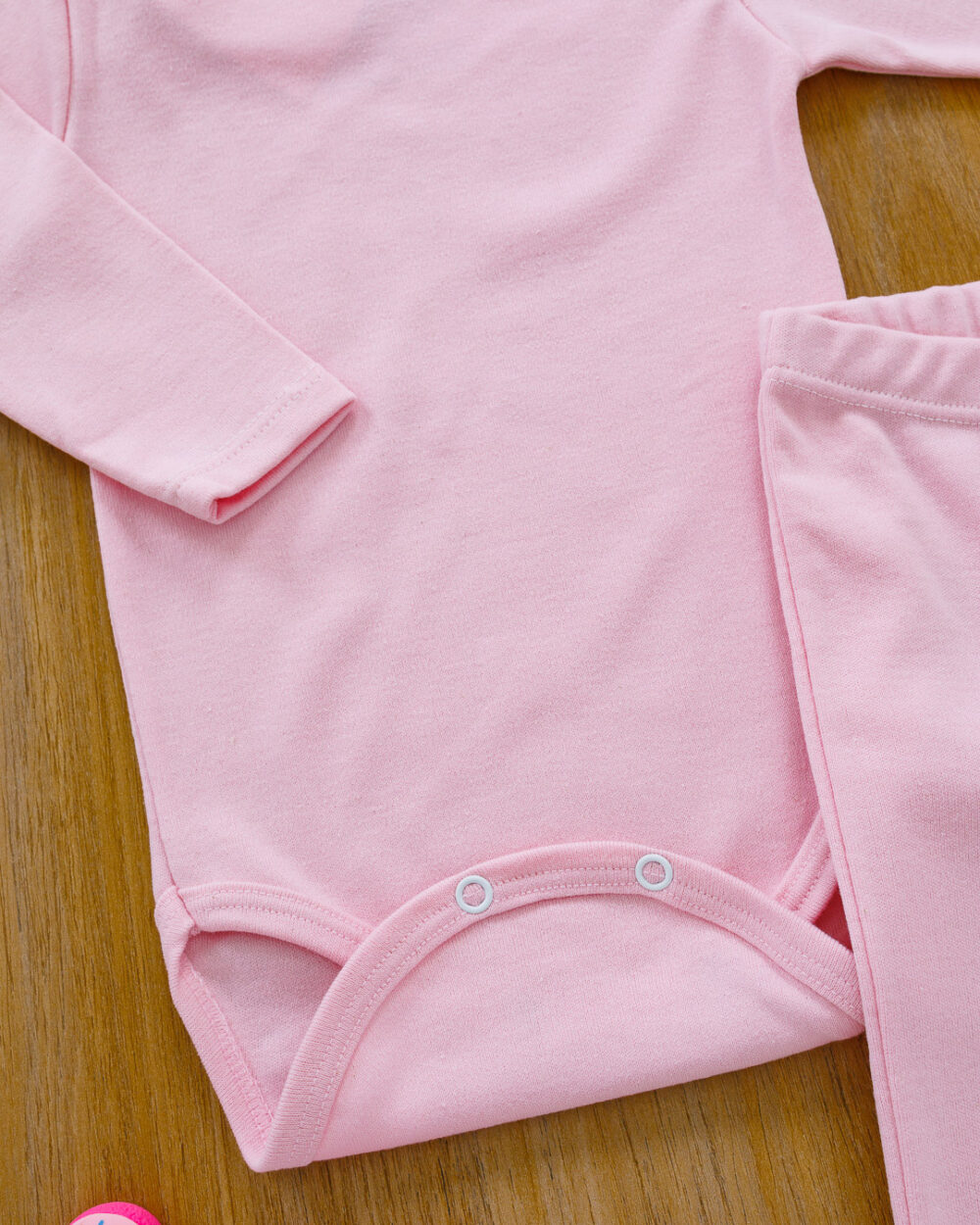 Conjunto Pagão Bebê Body e Calça Básico Rosa Bebê - Image 3
