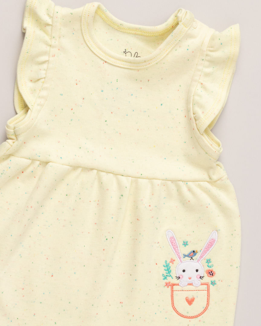 Macacão curto Bebê Coelhinha Amarelo - Imagem 4