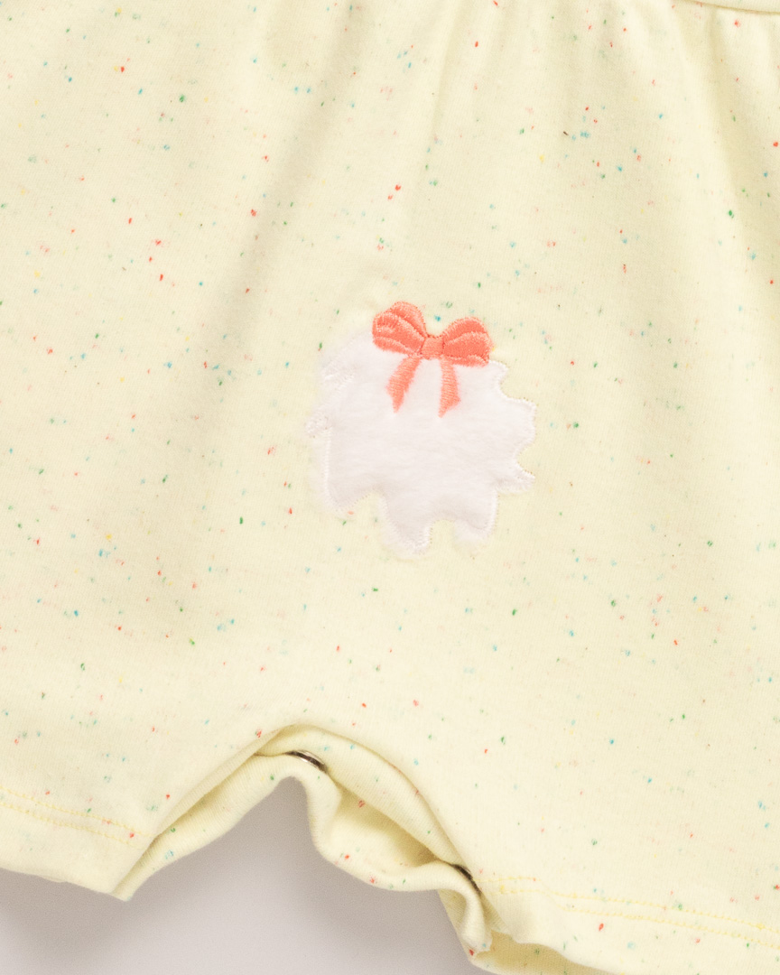 Macacão curto Bebê Coelhinha Amarelo - Imagem 2