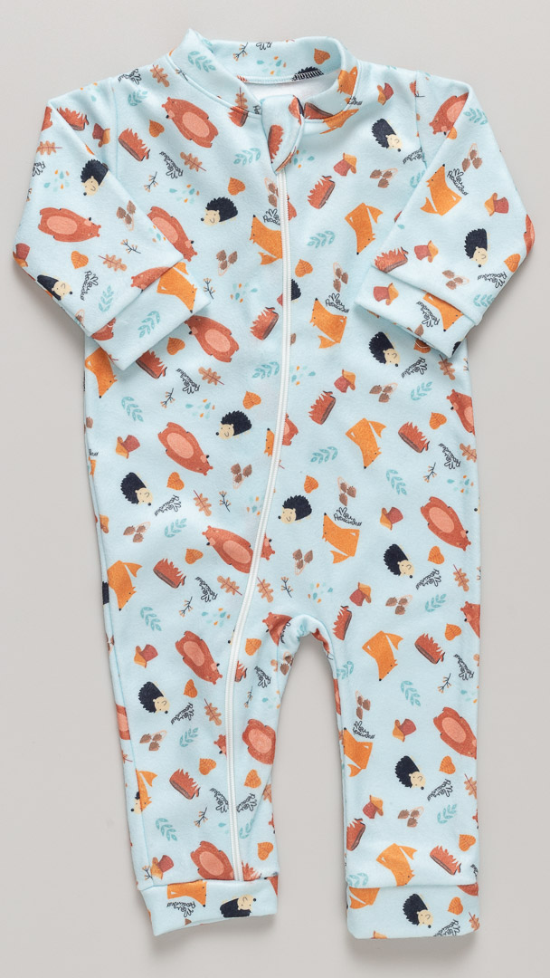 Macacão Bebê Soft com Zíper  Bichinhos da Floresta
