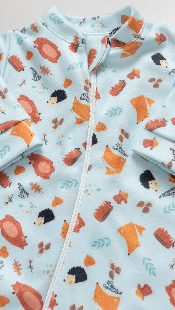 Macacão Bebê Soft com Zíper  Bichinhos da Floresta - Imagem 2
