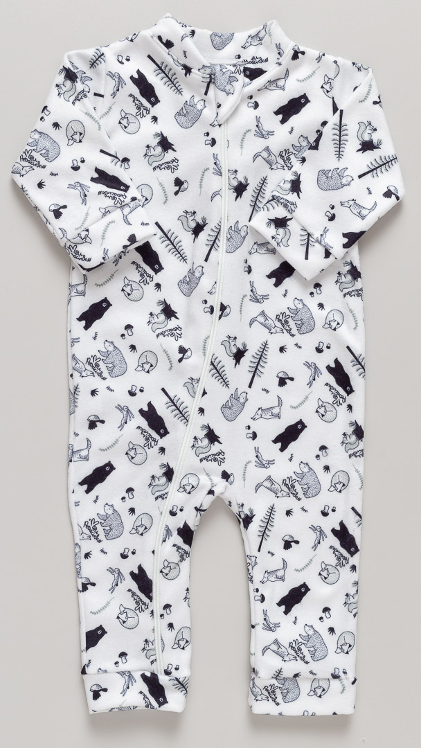 Macacão Infantil Soft com Zíper Urso Branco