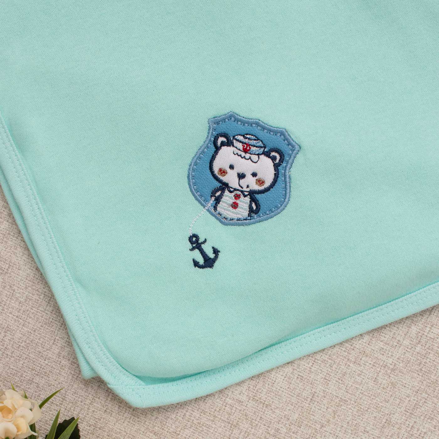 Saída Maternidade Bebê Suedine Marinheiro Menta - Imagem 2