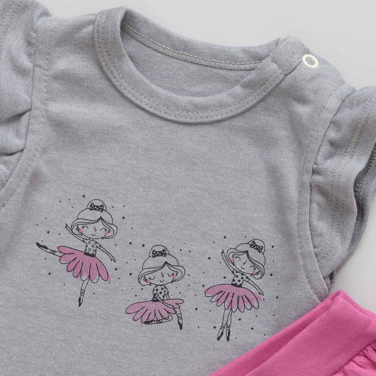 Conjunto Bebê Body e Shorts Bailarina Mescla - Imagem 2