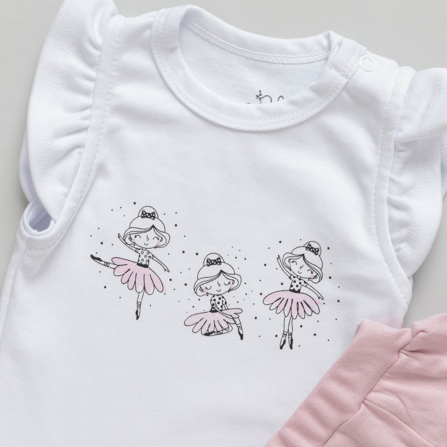 Conjunto Bebê Body e Shorts Bailarina Branco - Imagem 2