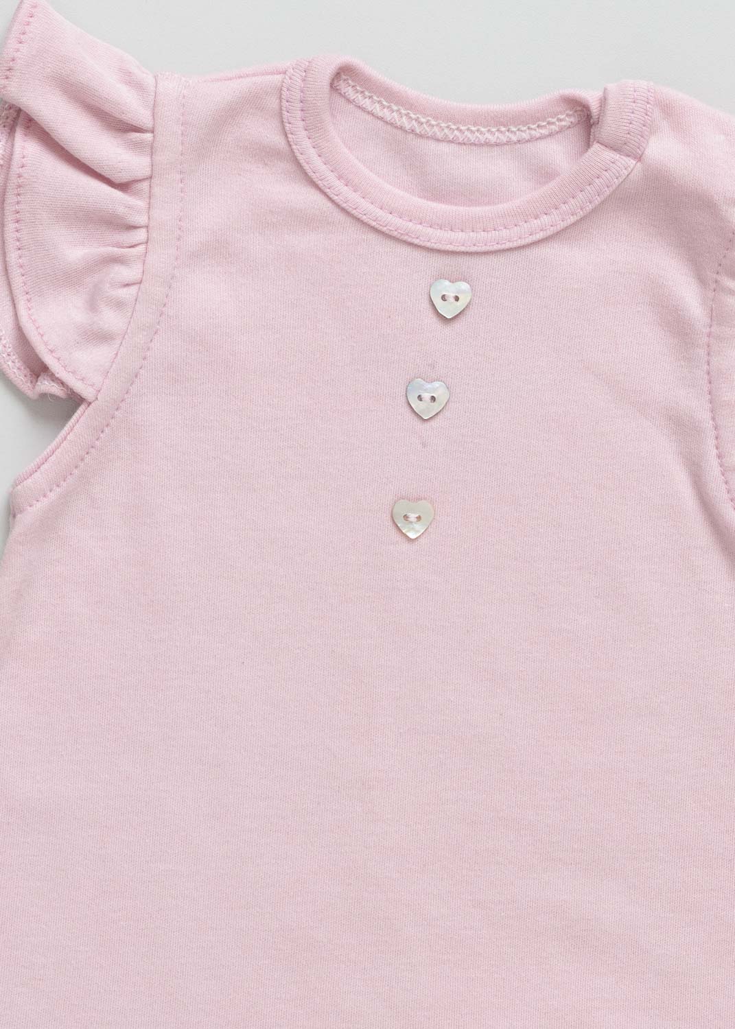 Macacão Bebê Manga Curta Ursinho Arco-Íris Rosa Bebê - Imagem 2