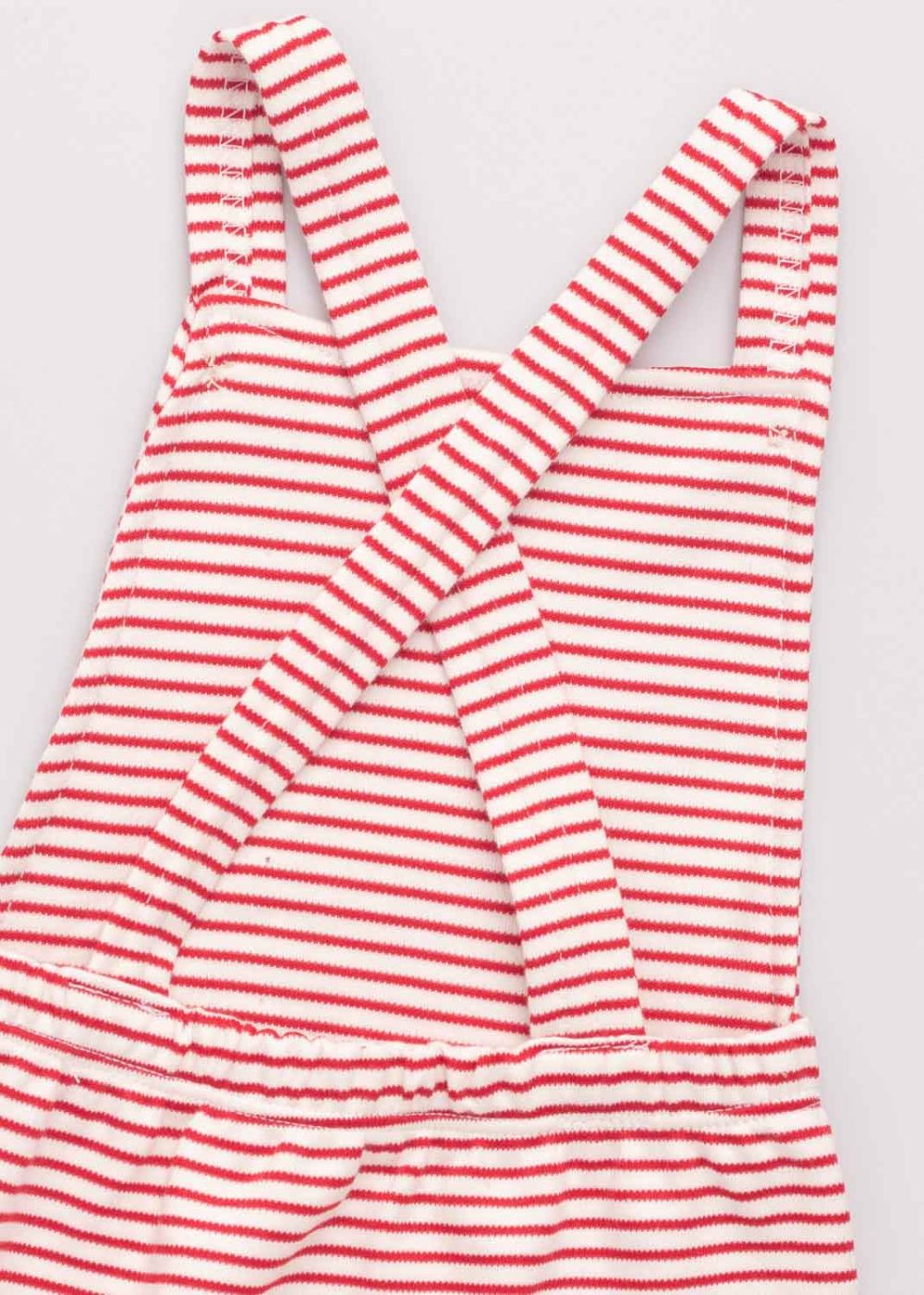 Jardineira Bebê Listrado Vermelho - Imagem 3