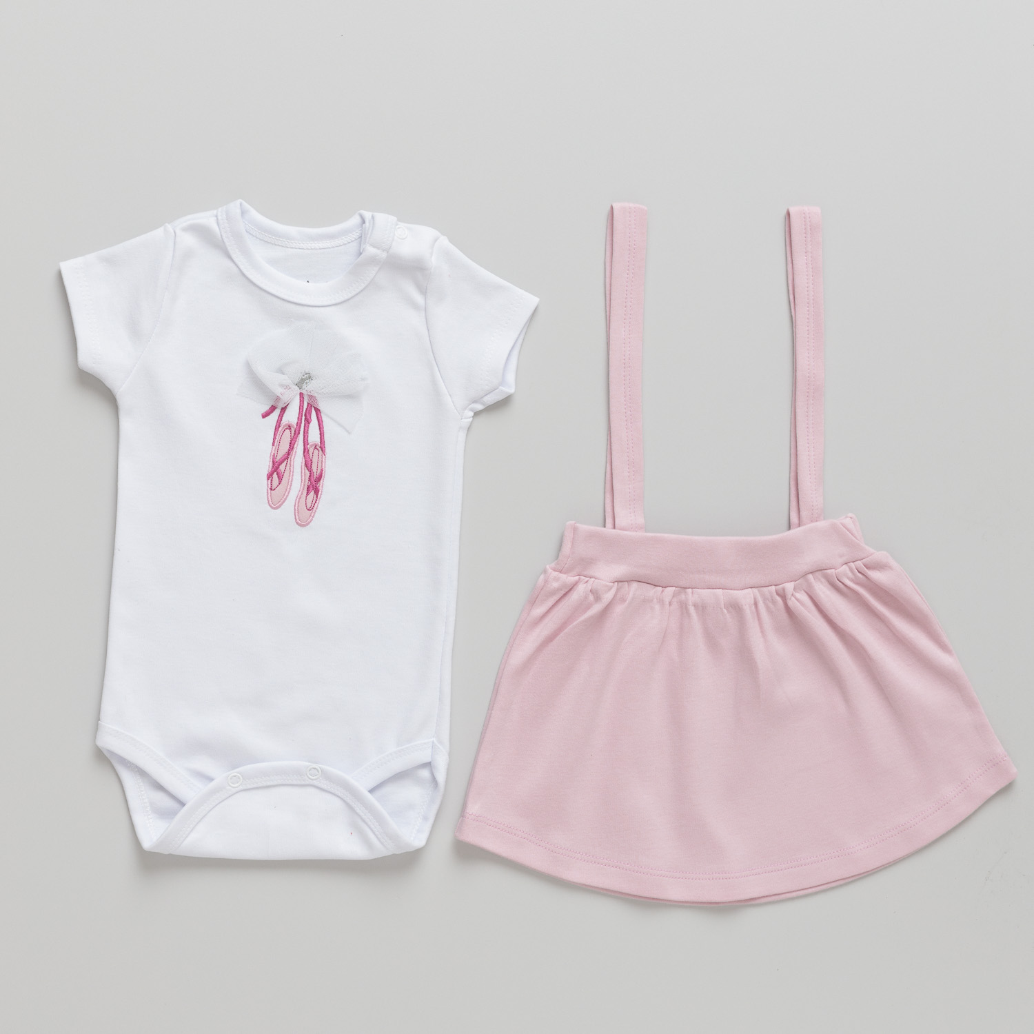 Conjunto Bebê Body e Salopete Bailarina Branco - Imagem 3