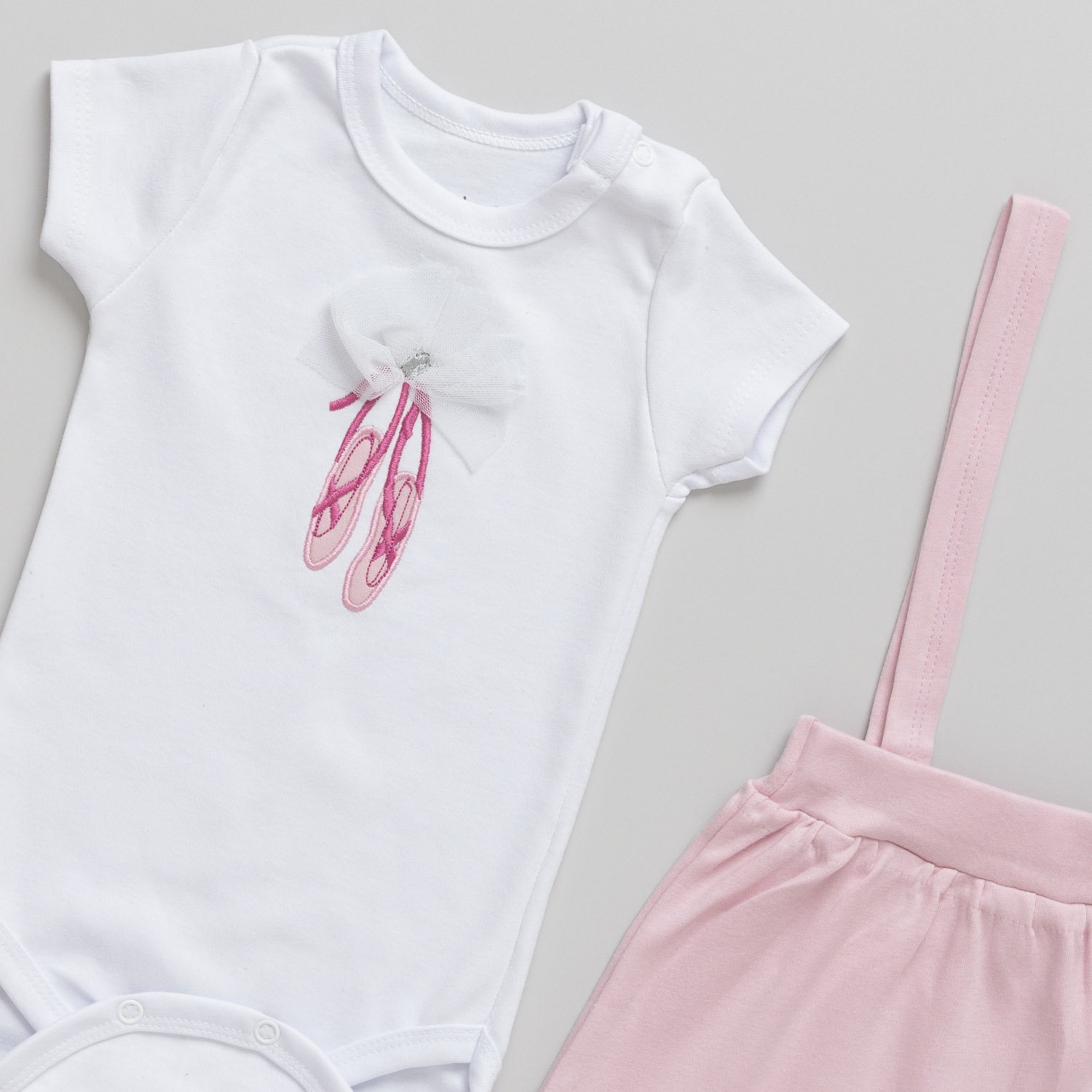 Conjunto Bebê Body e Salopete Bailarina Branco - Imagem 4