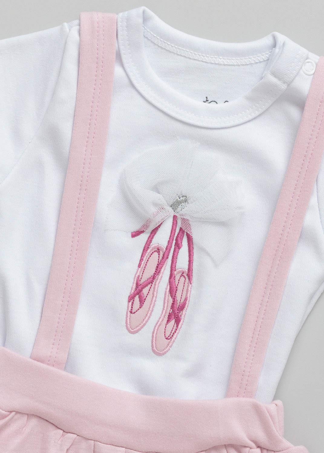 Conjunto Bebê Body e Salopete Bailarina Branco - Imagem 2