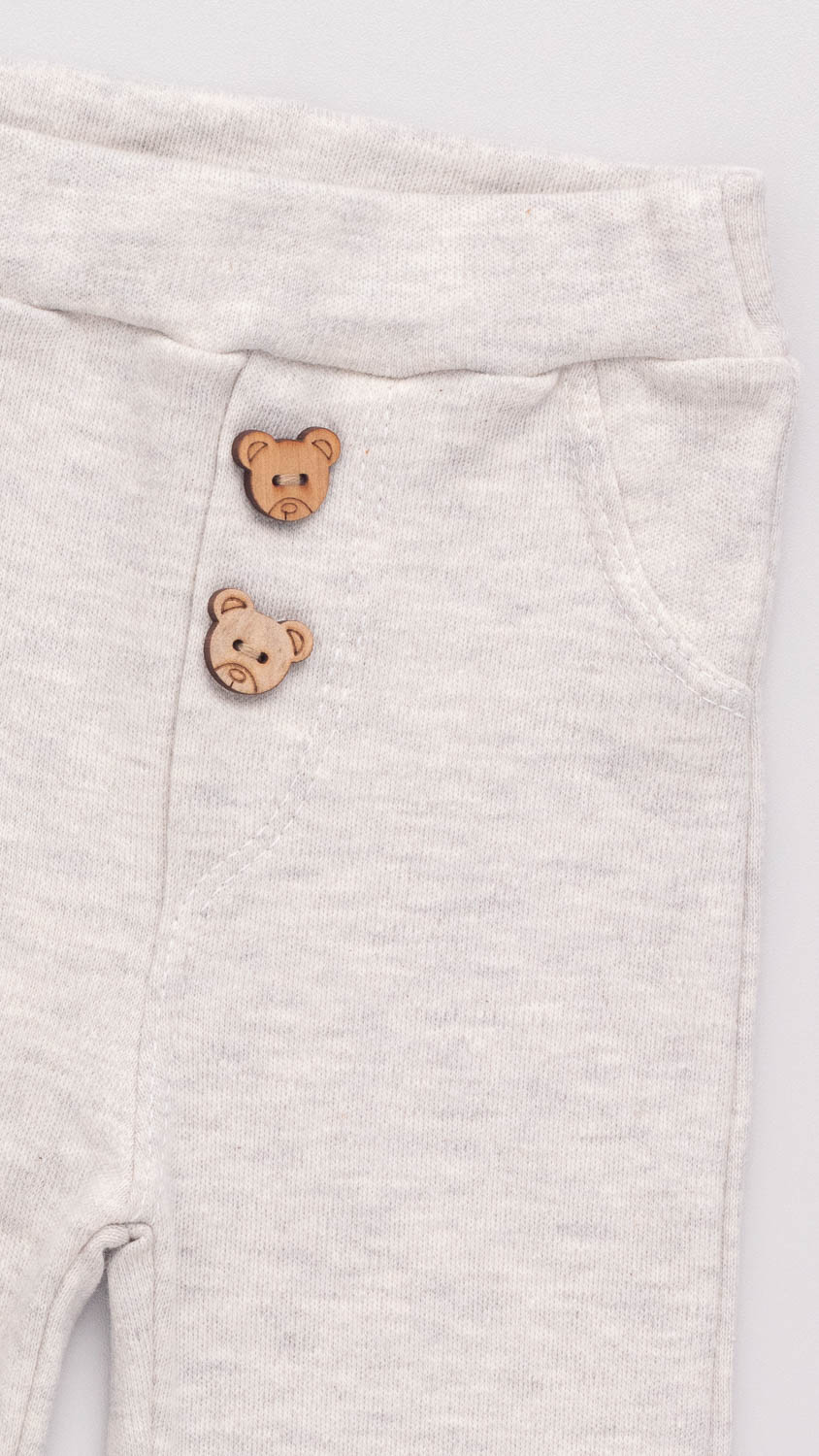 Calça Bebê Suedine Ursinho Mescla Claro - Imagem 2