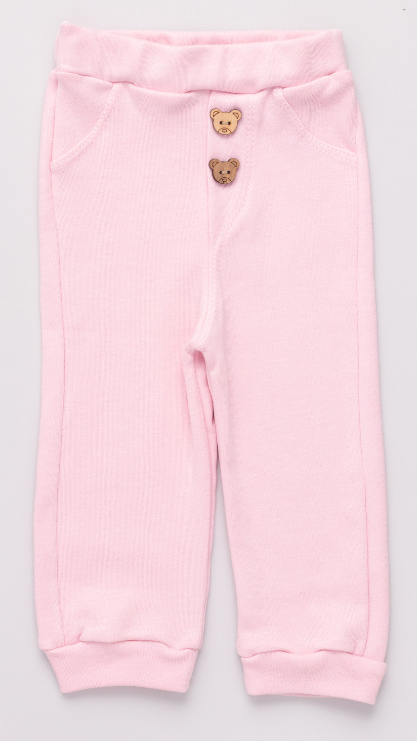 Calça bebê Suedine Ursinho Rosa