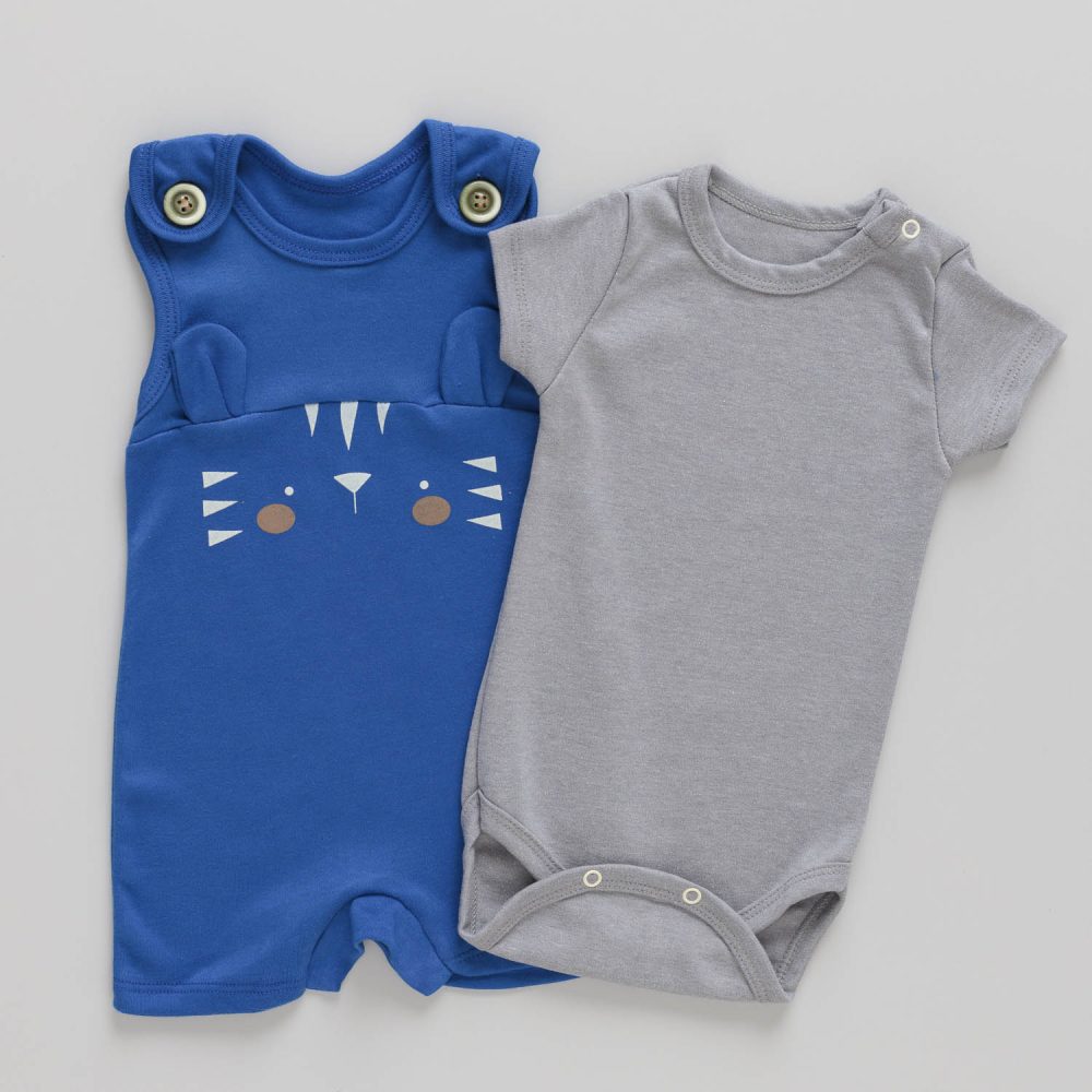 Conjunto Bebê Jardineira e Body Tigre Azul Bic - Image 4