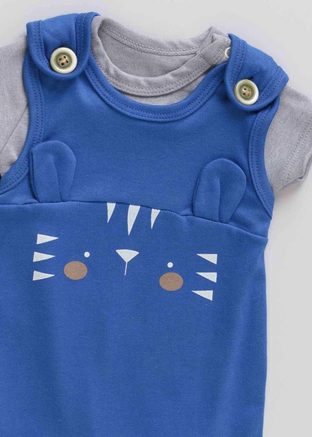 Conjunto Bebê Jardineira e Body Tigre Azul Bic - Image 2