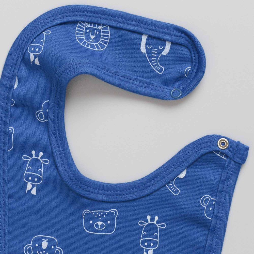 Conjunto Bebê Body com Babador Safari Azul - Image 3