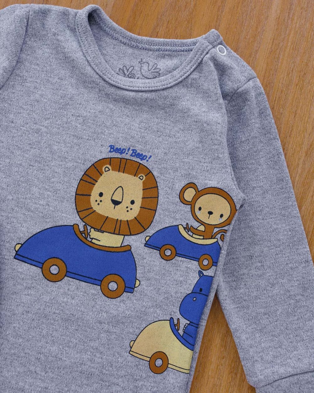 Conjunto Bebê Body e Calça Corrida dos Bichinhos Mescla - Image 2