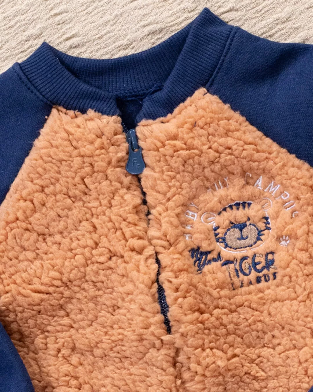 Conjunto Jaqueta e Calça Bebê Moletom Tiger Marinho - Imagem 2