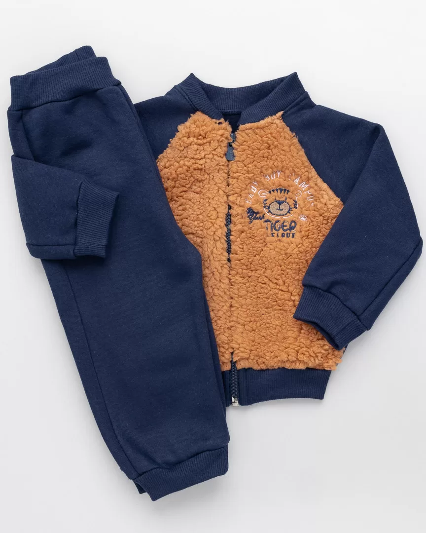 Conjunto Jaqueta e Calça Bebê Moletom Tiger Marinho - Imagem 3