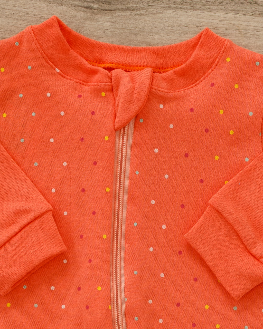 Macacão Bebê Suedine com Zíper Lhama Salmão - Imagem 3