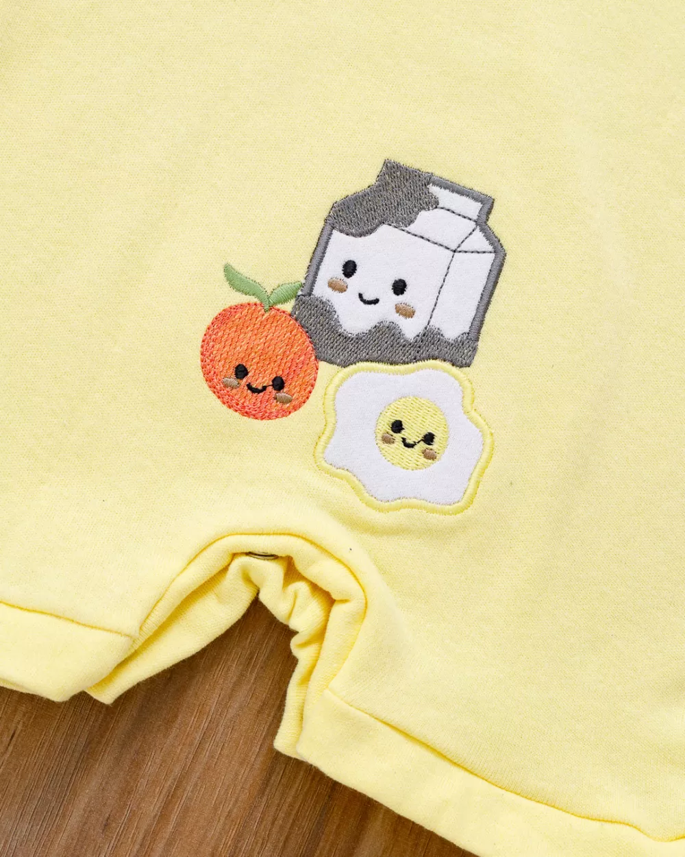 Macacão Romper Bebê Verão Suedine Lanchinho Amarelo - Image 2
