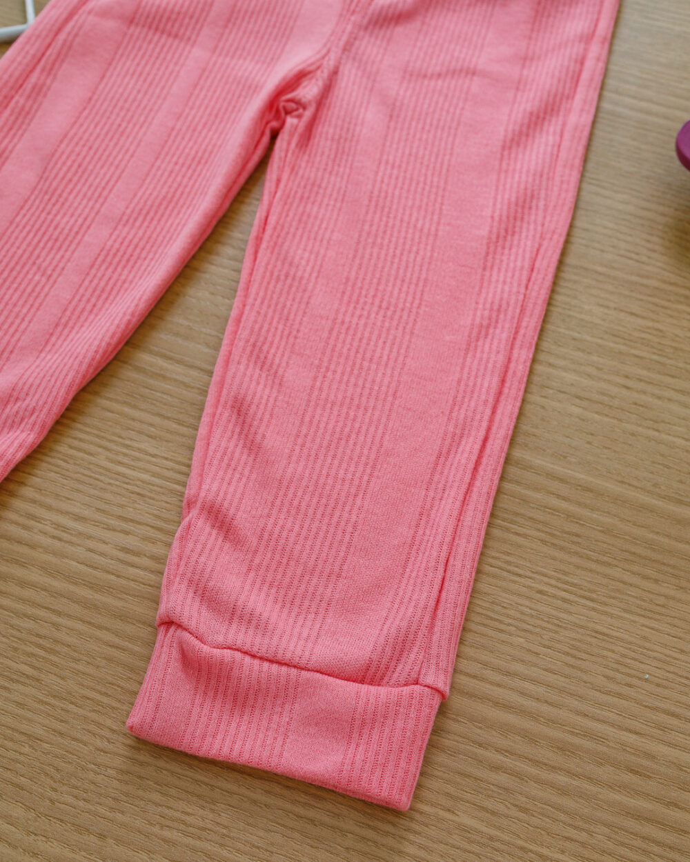 Calça Bebê Suedine Ursinho Rosa Canelado - Image 3