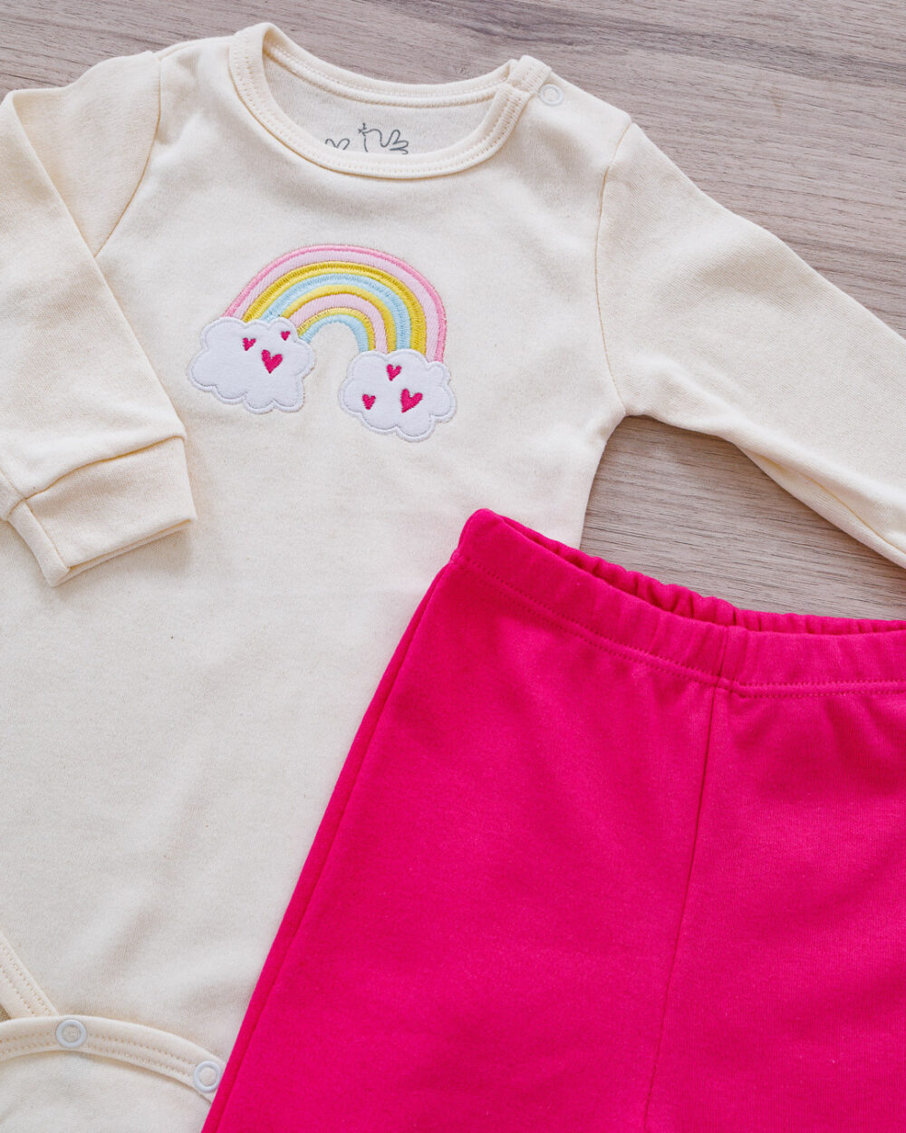 Conjunto Bebê Body e Calça Arco-Íris Offwhite - Image 2