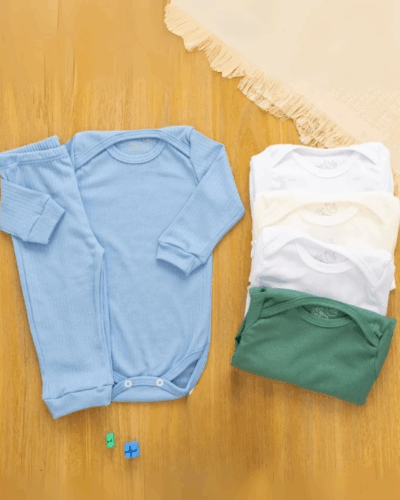 Kit 5 Conjuntos Pagão Bebê Canelado Confort Premium Menino